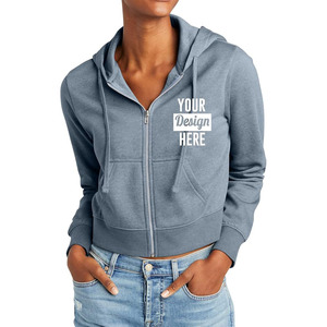 Women Custom Personalized Texts Logo Stitching Cropped Hoodie <b>Zip</b> <b>ups</b> - Product Image 1
