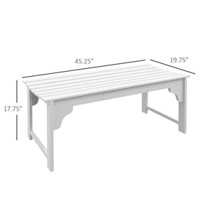 Panca da Giardino in Legno Bianco con Seduta Curva e Doghe per Portico e Patio - Product Image 3