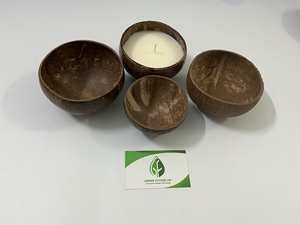Bol à bougie en coquille de noix de coco vide de qualité supérieure, fait main, conteneur de bougie durable, exportateur en gros du Vietnam - Product Image 5