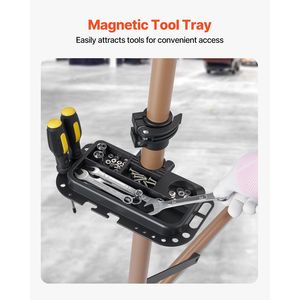 Supporto per Riparazione Bici Resistente da 40 kg, Altezza Regolabile 105-150 cm, con Vassoio Magnetico Porta Attrezzi, Cavalletto Pieghevole per Biciclette - Product Image 6