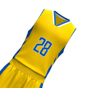 Uniforme de Baloncesto Personalizado Amarillo y Azul Rey, Jersey 2026, Kit de Equipo con Sublimación Completa 2025, Ropa Deportiva Profesional - Product Image 3