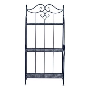 Libreria Pieghevole in Metallo a 3 Ripiani per Arredamento Casa e Esposizione Piante, Scaffale Resistente - Product Image 6