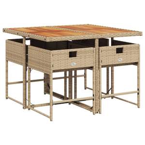 Juego de Comedor para Jardín en Color Beige, Marrón, Crema y Blanco - Product Image 4