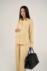 Pantalones de Mujer Antiarrugas, Elásticos, de Cintura Media, Casuales de Verano, de Corte Holgado, de Pierna Ancha, Lisos, de Mezcla de Seda, Transpirables, de Lana - Product Image 2