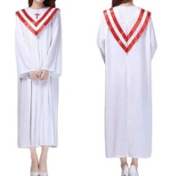 Robe de Prêtre Jésus, Vêtements de Clergé d'Église, Soutane en Polyester avec Broderie Dorée, Costume de Chorale, Robe Longue Liturgique pour Pasteur