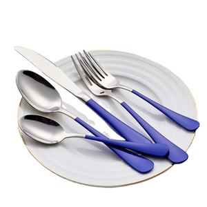 Elegante juego de cubiertos con mango morado y cabeza plateada para comedor moderno, restaurante de fiesta de boda y decoración de mesa elegante - Product Image 1