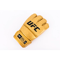 Gants de MMA UFC professionnels en cuir PU légers, sur mesure, demi-doigts, unisexes, pour adultes, pour le kickboxing et le grappling, fermeture à boucle.