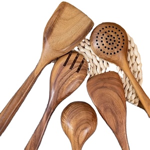 MIGHT Natural Teak or Acacia Wooden <b>Kitchen</b> <b>Utensils</b> Set Spoon Rest Cooking Spoons & <b>Utensils</b> <b>Holder</b> - Product Image 4
