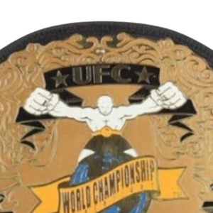 Cinturón de Campeonato Mundial de Superpelea de la UFC, Diseño en Cuero Negro, Dorado y Azul, Cinturón de Título de Primera Calidad para Fanáticos y Coleccionistas de MMA - Product Image 5