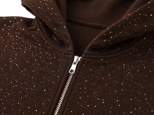 Sudadera con capucha de invierno personalizada 100% algodón con pedrería, cremallera completa, antiarrugas, de forro polar, para hombre, oversize, de peso pesado, estilo streetwear, lisa - Product Image 3
