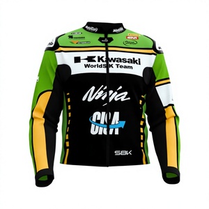 เสื้อแจ็คเก็ตมอเตอร์ไซค์/แข่งรถ Garrett Gerloff แบบสั่งตัดพิเศษ ทำจากหนังวัว/หนังจิงโจ้ พร้อมแผ่นป้องกัน CE บริเวณหลังและแขน - Product Image 1