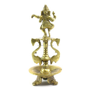 Lord Ganesha Deepak Brass Oil Diya Stand - Product Image 2