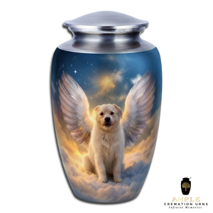 โกศสัตว์เลี้ยงรูปปีกนางฟ้า ดีไซน์สวรรค์ ขนาดใหญ่ อลูมิเนียม 220 คิวบิกอินช์ เป็นมิตรกับสิ่งแวดล้อม สำหรับเก็บอัฐิที่ระลึก - Product Image 2