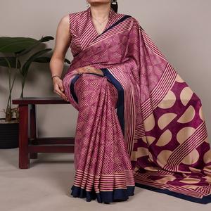 Sari en satin de soie mat exclusif pour occasions spéciales, avec fonction de séchage rapide, style décontracté, fabriqué en Inde à bas prix - Product Image 1