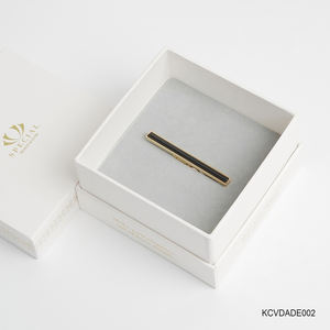 Pince à cravate de luxe en quartz fumé plaqué or 18 carats pour homme - Pierre précieuse Feng Shui pour homme |   KCVDADE002 |   Collection Tinh Vu - Product Image 6