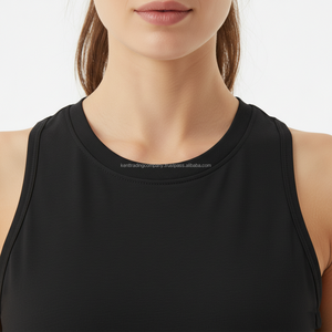 Private Label 100% Cotton Muscle Tank <b>Top</b> Women Custom Brand Logo Plain Blank Deep Armhole Sleeveless Tee Manufacturer Wholesale - Product Image 6
