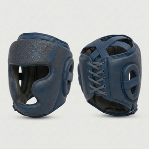Équipement de protection pour adultes, protège-tête unisexe tendance, protège-tête de boxe, vert, marron, motif géométrique, matériau PU, léger - Product Image 3