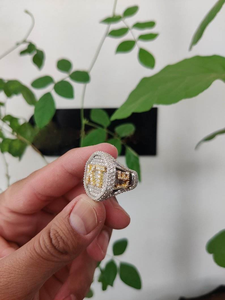 Moissanite <b>Initial</b> <b>Ring</b> Iced Out Luxury Hip Hop Statement Jewelry Mens Fashion <b>Ring</b> - Product Image 3