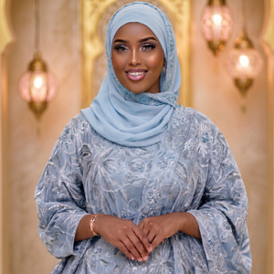 Sky <b>Blue</b> <b>Beaded</b> Fransawi Dirac Full Set - Premium Somalian Traditional Occasion Wear - Product Image 1