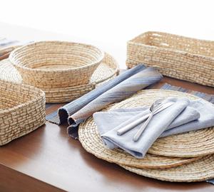 Vente en gros de napperon de carex rond en matériau naturel tissé à la main 33cm décor de cuisine motif végétal pour table à manger Nhatminh Vietnam - Product Image 6