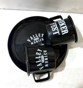 Tasses en émail personnalisées en gros avec logo imprimé pour le camping, les voyages, la randonnée, avec boîte cadeau pour le thé de l'après-midi - Product Image 3