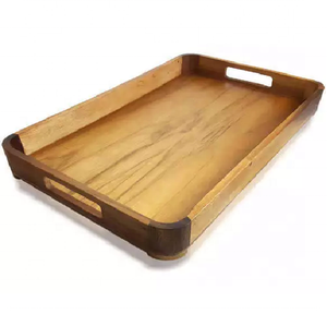 Bandeja de Servir Rectangular Extra Grande de Madera de Color, Vajilla de Madera, Bandejas para Servir Alimentos, Bandeja para Suministro de Alimentos para Bodas, Restaurantes y Hogares - Product Image 6