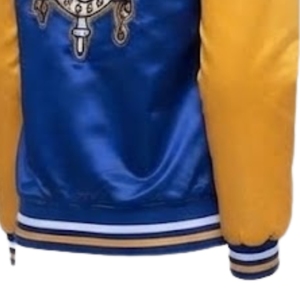 เสื้อแจ็คเก็ตบอมเบอร์ผู้หญิงแบบสั่งทำพิเศษ SGRHO ลายปักสีน้ำเงินทอง Sigma Gamma Rho Greek Sorority แบบซิป แนวลำลอง - Product Image 6