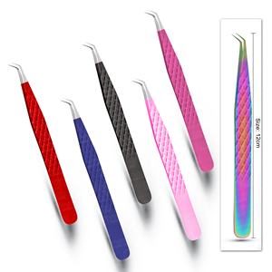 Nouvelle arrivée Custom Made Diamond Grip Pince à épiler d'extension de cils pointus en acier inoxydable Vente en gros avec logo privé - Product Image 1
