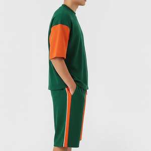 T-shirt oversize à épaules tombantes avec short assorti, ensemble streetwear personnalisé pour homme, mode urbaine, design OEM, vêtements respirants - Product Image 6