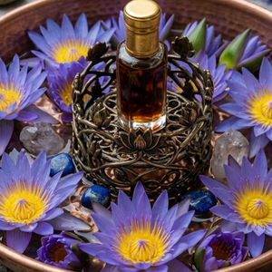 Natural Blue Lotus Attar 100% Pure Floral Perfume Oil Medium Consistency Viscous Liquid Meena Perfumery <b>Sweet</b> Fresh Fragrance - Product Image 1