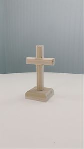 Croix chrétienne en bois naturel, faite à la main, décoration murale rustique pour la maison, la salle de prière, la chambre à coucher, le salon - Product Image 5
