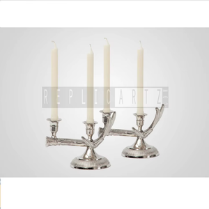 High Quality Silver Pillar Metal Candle <b>Stand</b> with <b>Tea</b> Light Candle Holder Wood Farmhouse Candle Holder Decoration Home Decor - Product Image 3