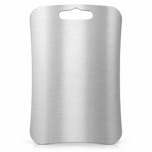 Planche à découper en acier inoxydable avec poignée 36 x 25 cm, planche à découper de cuisine en métal brossé pour l'exportation en gros depuis l'Inde - Product Image 1