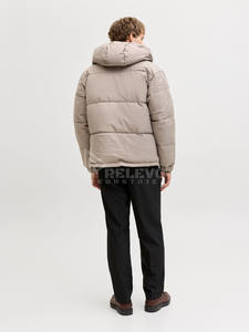 Blouson matelassé streetwear pour homme, à capuche, imperméable, coupe-vent, personnalisé, pour le printemps, style universitaire, pour moto, en duvet de canard - Product Image 2