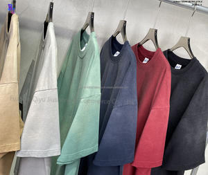 Moda lujo Retro Streetwear personalizado Vintage camiseta de gran tamaño en blanco camiseta hombres 100% algodón estampado gráfico lavado ácido camiseta - Product Image 2