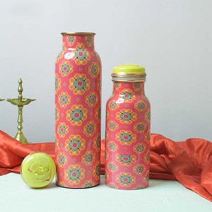 Modern Art Printed Copper Water <b>Bottle</b> Contemporary Designer Drinking <b>Bottle</b> for Gym Travel and Gifting Use - Product Image 3