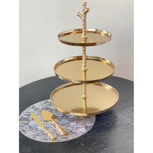 Soporte para pasteles de metal de alta calidad con acabado plateado y dorado, vajilla de exhibición, soporte para pasteles de 2 niveles, muy vendido, para decoración de fiestas. - Product Image 6