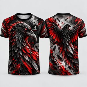 Own Logo Sublimation Men's <b>Black</b> <b>Panther</b> Jungle Leaf Print Short Sleeve O-Neck Breathable Polyester <b>T</b>-<b>Shirt</b> - Product Image 6