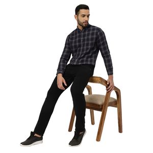 Chemise à col à motif à carreaux en pur coton pour homme – Chemise boutonnée décontractée à manches longues, douce et respirante pour un usage quotidien - Product Image 3