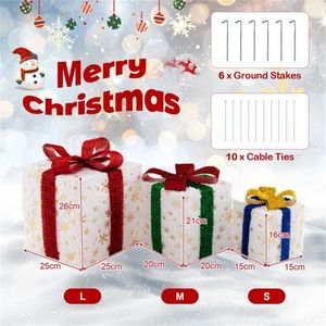 3 Scatole Regalo LED Natalizie Impilabili, Design Robusto e Impermeabile IP65, Accessori per Feste in Plastica per Caminetto, Albero, Portico - Product Image 4
