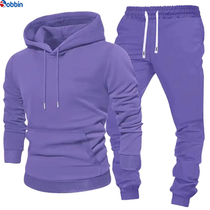 Top Trend Men's Casual Heavyweight Printed Tracksuit Set Hooded Full Sleeve Solid Color Sweatshirt <b>Joggers</b> Pants Winter Wear - Product Image 4