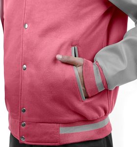 Veste de basket-ball personnalisée pour hommes, col montant, broderie d'équipe sur le devant, noms et numéros des joueurs, patchs en chenille, bomber élégant - Product Image 2