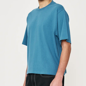 T-shirt surdimensionné court pour homme 100 % coton, respirant, à épaules tombantes, avec motif imprimé numérique, en tissu tricoté - Product Image 3