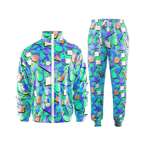 Printed Design Custom Logo Lightweight Men's Two Piece Full Zip <b>Tracksuit</b> Relaxed Fit Sportswear and Casual Wear Jogging Outfit - Product Image 1