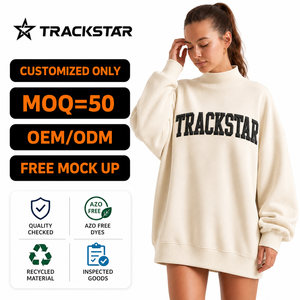 <b>Rainbow</b> Letter Print Front Customized Oversized Sweatshirt Women Crew Neck Long Sleeve Knitted 100% Cotton Autumn Casual - Product Image 2