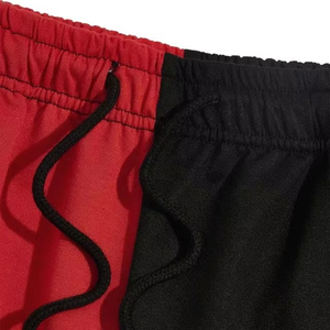 Pantalones Cortos Rojos y Negros para Hombre, Diseño de Contraste Intenso, Ligeros, de Verano, Cintura Elástica, Estilo Casual Urbano, Cómodos de Usar - Product Image 3