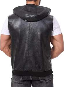 Gilets de moto classiques en cuir de buffle pour hommes, qualité supérieure, fabriqués au Pakistan - Product Image 2