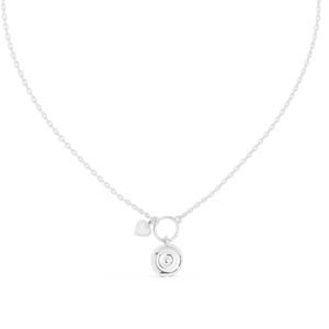 ROSE HEART&EVILEYE CHARMS <b>PENDANT</b> SET IN 18KT <b>SOLID</b> WHITE <b>GOLD</b> FOR ENGAGEMENT PARTY VALENTINE GIFT GLAM EVENTS DAILY WEAR - Product Image 2