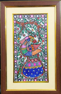 Pintura Madhubani 3D Completa en Metal Hecha a Mano, Arte Folclórico del Patrimonio de Jharkand - Product Image 3