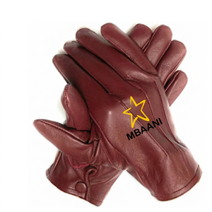 Gants d'hiver en cuir noir MBAANI compatibles avec les écrans tactiles, pour homme, avec imprimé étoile et équipement de cyclisme - Product Image 5